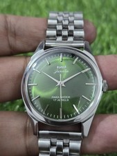 Vintage HMT Janata Transparent Back Hand Winding Men Steel 17 Jewels Wrist Watch picture