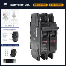 20 Amp AC Miniature Circuit Breaker 2-Pole 120/240V, DIN Rail/Surface Mount, UL picture