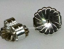 PAIR Jumbo 9.4mm LARGE STERLING SILVER Monster Earring Friction Push backs Nuts picture