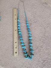 Vintage Native American 5 Strand Turquoise Red Coral Olive Shell Heishi Necklace picture
