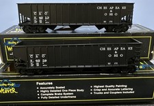 Weaver (2-PACK) CHESAPEAKE & OHIO 3-Bay Coal Hopper O-Scale 2-Rail FREESHIPPING picture