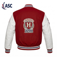 Vintage Harvard University Varsity Jacket, Classic Crimson Athletics Wool Body  picture