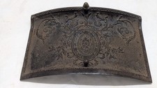 Antique, Victorian Cast Iron Fireplace Cover Relie Floral Pattern, Panel Brown picture