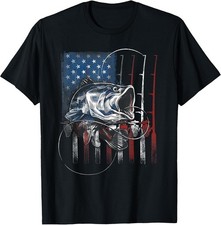 Vintage USA Fishing T-Shirt - Perfect Gift for Bass Fishing Enthusiasts picture