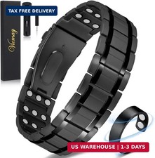 Vicmag Magnetic Bracelets for Men,3X Strength Magnet,Mens Titanium Bracelet picture