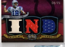 2009 Topps Triple Threads TTR-34 Peyton Manning IND Game-Worn 08/25 Colts HOF picture