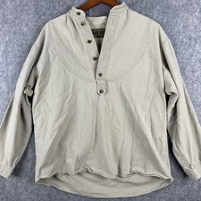 PanHandle Slim Palo Duro Shirt Men L Tan Western Bib Long Sleeve 1/2 Button USA picture