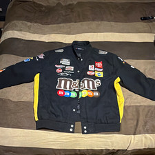 JH Design Kyle Busch #18 M&M's Joe Gibbs Racing NASCAR Jacket Black/Yellow XL picture