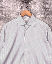 SUITSUPPLY Tailored Dress Shirt 41 / 16 Mens Pima Cotton Traveller Striped picture