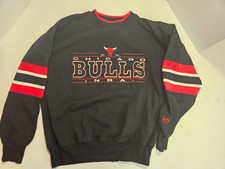 Vintage 90's Lee Sport Chicago Bulls Embroidered  Crewneck Sweatshirt Striped M picture