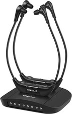 SIMOLIO Dual Wireless TV Headphones Tone Presets Volume Balance Optical RCA AUX picture