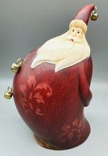 Vtg Chubby Jolly Santa Claus With Bells Old Time Look 7” Folk Art picture