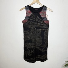New Custo Barcelona Newest Dress Foul Sleeveless Embroidered Womens Small picture