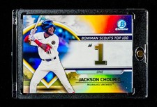 Jackson Chourio RARE TOP 100 NUMBER ONE REFRACTOR CARD Brewers picture