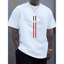 Men's Fashion Casual Crew Neck T-Shirt 100% Cotton Loose Fit Short Sleeved picture
