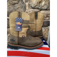Thorogood Mens Size 9 D 814-4338 Crazy Horse Tan Work Western Flag Boots New picture