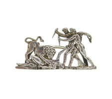Victorian Sterling Silver Classical Lion Hunt Place Holder Antique 1894 London picture