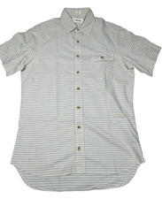 Taylor Stitch Shirt Men 40 Medium Gray Striped Lightweight Outdoor Academia Camp picture