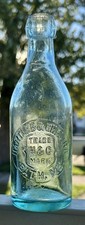 Antique HARTLEB & CHELTRA BATH MAINE Hutchinson Bottle Aqua Blue  1880’s Rare picture
