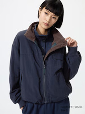 Uniqlo women's Fleece Lined Stand Blouson Navy picture