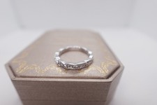 GIFTTlfanycoNarrow Ring in 18K white Gold with Pavé Diamonds. USA Size 8 picture
