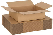 12X12X4 Shipping Boxes 25 Pack, Brown Corrugated Cardboard Boxes with Side-Lock picture