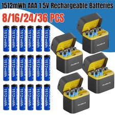 8/16/24/32PCS 1512mWh 1.5V Rechargeable AAA Batteries Lithium with Fast Charger picture