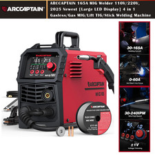 ARCCAPTAIN 165A 4-in-1 MIG Welder 110V/220V, Gas/Gasless, Lift TIG, Stick, IGBT picture
