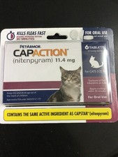 PetArmor CAPACTION 6 Nitenpyram 11.4 mg Tablets Oral Treatment Cats 2027+ 3127 picture