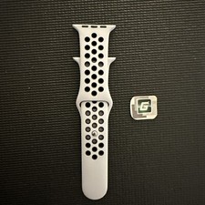 Apple Watch Nike Sport Band 44mm (42/45/46/49) OEM Pure Platinum Black M/L picture
