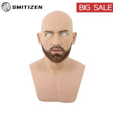 SMITIZEN Realistic Silicone Human Skin Lifelike Men Mask With Beard For Cosplay picture
