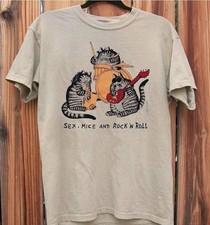 Vintage B. Kliban Cat Sex Mice And Rock & Roll short sleeve sand shirt S-5XL picture