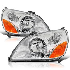 Chrome Headlights for 2003-2005 Honda Pilot Left Right Pair Headlamps Assembly picture