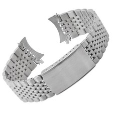 High Quality 9 Beads Stainless Steel Arc Watch Strap 18/20/22mm Metal Bracelet picture