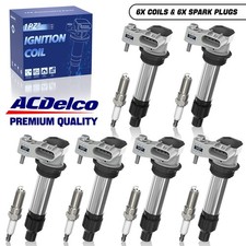 6x Ignition Coil Iridium Spark Plug For Cadillac GMC Chevy Buick ACDelco UF569 picture