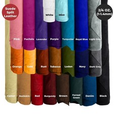 Suede Cowhide 2-4 oz (1-1.6mm) - Pre-Cut Premium A/B Grade Grain Leather USA Mad picture