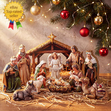 12 Pcs Christmas Nativity Scene Set, Wooden Christmas Decor picture