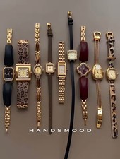 Vintage 1900s Retro High-End Luxury Gold Watch for Women: Versatile Quartz Timep picture