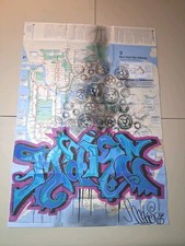 NYC Graffiti Train Map - 23 x 34 Inches – Hand Painted by NYC Artist MAKE$ picture