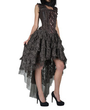 BURLESKA GOTHIC OPHELIE WEDDING PROM VINTAGE BROWN STEAMPUNK CORSET DRESS picture