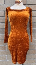 Vintage 80’s Betsey Johnson Punk Label Crushed Velvet Bodycon Midi Dress L Glam picture
