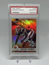 2001 Topps Finest NFL Gerard Warren RC #103 Browns Rookie /1000 Numbered PSA 10 picture