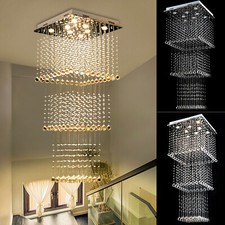K9 Luxury Crystal Pendant Lamp Ceiling Lighting Chandelier Raindrop Lobby picture
