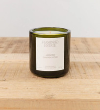 Flamingo Estate Jasmine Damask Rose Candle 8oz Soy Wax Scented NEW picture