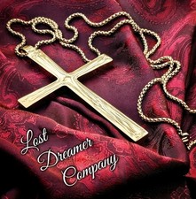 Black Sabbath Ozzy Osbourne Cross Necklace Gold Plated Pendant 4 Inch picture