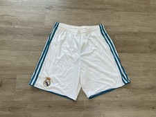 NWT REAL MADRID ADIDAS 2016/2017 Mens Sz M White FOOTBALL Soccer HOME SHORTS picture