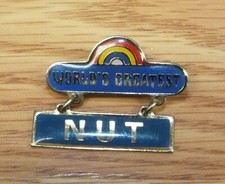 Vintage 1980 World's Greatest Nut Collectible Enamel Lapel Pin  picture
