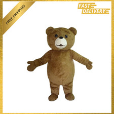 Bear Mascot Costume Cartoon Christmas Halloween Party Fancy Dress Adult, One picture