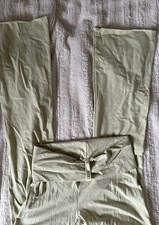 Skims Green Cotton Jersey Foldover Lounge Pants Womens S Pull-On Stretch Flare picture