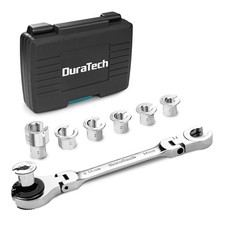 DURATECH 7-In-1 Ratcheting Wrench Set Metric 8-14mm Open Flex-head Tubing Wrench picture